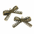 Lace Bow Metal Pendant Charms in 9 Distinct Finishes view 6