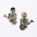 Skeleton Guitar Player Metal Charms in 2 Pictured Finishes view 5