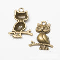 2-Finish Owl On Branch Pair Metal Jewelry Components for Crafts view 4