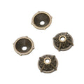 Round Floral Bead Cap with a shallow round cap with petal relief in 2 Metal Finishes view 5