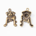Sitting Bulldog Metal Charms in Two Antique Finishes view 5