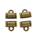 Plain Cylinder Three Way Bail Bead in Textured Metal for Jewelry Making view 5
