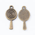 Spiral Lollipop Metal Charms in Two Antique Finishes view 5
