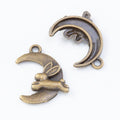 Rabbit On Crescent Moon Antique Metal Charms Jewelry Findings view 5
