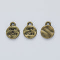LOVE and PEACE Double Sided Round Charms in Five Finishes view 6