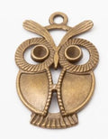 Large Eye Owl Metal Charms in 3 Pictured Finishes for Jewelry Making view 6