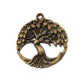 Round Openwork Tree of Life Pendant in Two Antique Finishes view 4