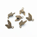 Double Leaf Charm in Five Vintage Metal Finishes for Jewelry view 7