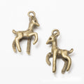 Small Fawn Metal Charm Pendant in Two Vintage Finishes view 5