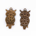 Antique Circular Detail Owl Metal Charm, Two Finishes view 5