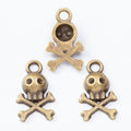 Skull and Crossbones Metal Charms in Three Finishes view 6