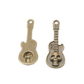 Guitar-Shaped Detailed Metal Charm Pendants in 2 Finishes view 6