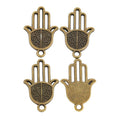 Hamsa Hand Connector Vintage Metal Charm Pendant for Jewelry Making view 6
