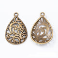 Filigree Teardrop Metal Charms in Six Antique Finishes view 7