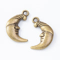Crescent Moon Face Antique Metal Charms Jewelry Findings view 5