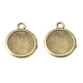 Small Round Cabochon Pendant Trays in Two Antique Finishes view 5