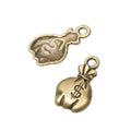Dollar Sign Money Bag Metal Charms in Six Metallic Finishes view 7