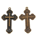 Ornate Double Sided Cross Charm Pendants in Three Finishes view 6