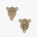 Vintage Style Metal Religious Medal Three Loop Connector in 2 Metal Finishes view 5