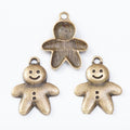 Smiling Gingerbread Person Charm Metal Jewelry Making Pieces view 5