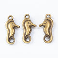 Curled Tail Seahorse Charms in Two Antique Metal Finishes view 5