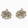 Layered Lotus Flower Metal Charms in Two Finishes Jewelry Making Pendants view 5