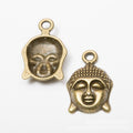 Buddha Head Charm in Four Silver Bronze and Verdigris Finishes view 7