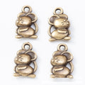 Chinese Zodiac Rat Charm in 4 Metal Finishes for Jewelry Making view 6