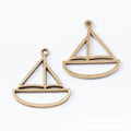 Open Sailboat Bezel Frame Metal Jewelry Making Pieces view 4