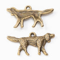 Antique Long-Eared Walking Dog Metal Charm, Two Finishes view 5
