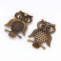 Antique Openwork Owl Metal Charm, Two Finishes Jewelry Component view 5
