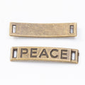 PEACE Word Bar Double Loop Jewelry Connector Component view 6