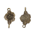 Two-Loop Poppy Flower Detailed Metal Jewelry Component in 2 Finishes view 5