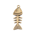 Jointed Fish Skeleton Metal Charm in Three Finishes view 6