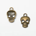 Small Skull Metal Charm Pendant in 2 Finishes for DIY Jewelry view 5