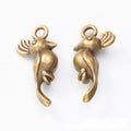 Long Tailed Bird Metal Charm in Two Antique Finishes view 4