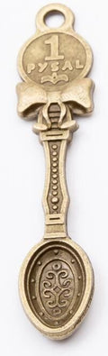 Ornate Spoon Metal Charms in Antique Bronze and Silver Finishes view 3