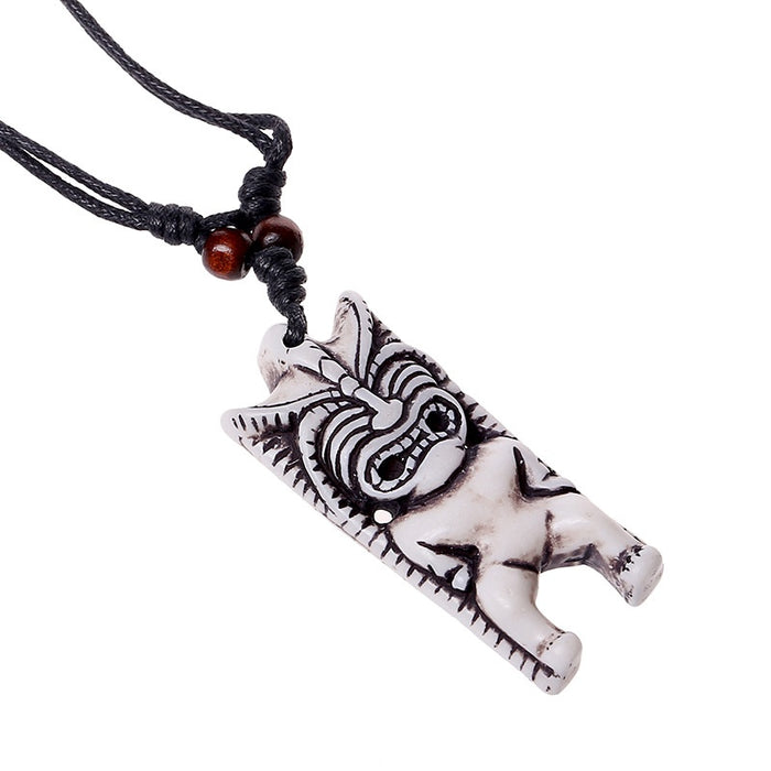 Korean Style Resin Indian Pendant Wax Cord Necklace For Tourist Souvenir Shops
