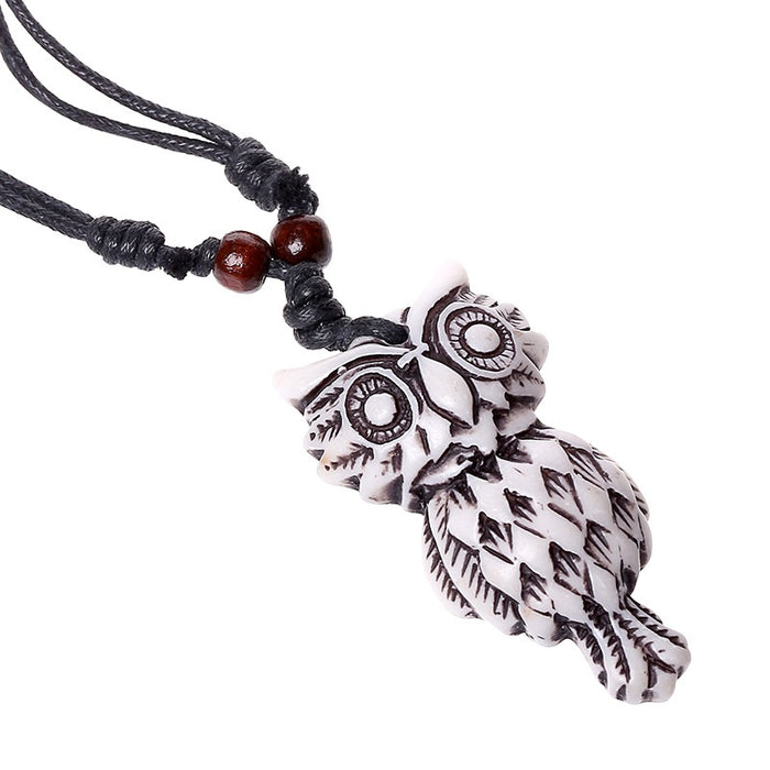 Korean Style Resin Owl Pendant Necklace , New Ethnic Minority Jewelry Accessories