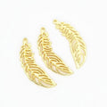Curved Feather Charm in 3 Metal Finishes for Jewelry Making view 7