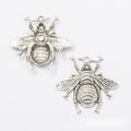Large Detailed Bee Metal Charms in Five Antique Finishes view 6