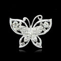 Blue Silver Tone Butterfly Crystal Metal Brooch Pin view 6