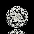 Blue Silver Tone Flower Metal Brooch Pin for Jackets and Lapels view 5