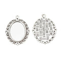 Ornate Oval Cabochon Pendant Tray In Assorted Metal Finishes For Jewelry Crafts view 3