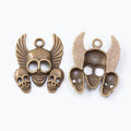 Vintage Winged Skull Charm in 2 Finishes for DIY Jewelry Making view 3