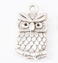 Perched Owl Metal Pendant Charms in Three Patina Finishes view 3