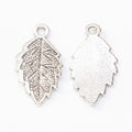Dotted Leaf Metal Charm in Five Antique and Bright Finishes view 3