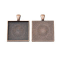 Square Cabochon Setting Metal Charms in Six Finishes view 3