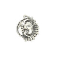 Antique Sun and Crescent Moon Face Metal Charm Jewelry Component view 3