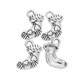 Patterned Christmas Stocking Metal Charm in 6 Finishes view 3